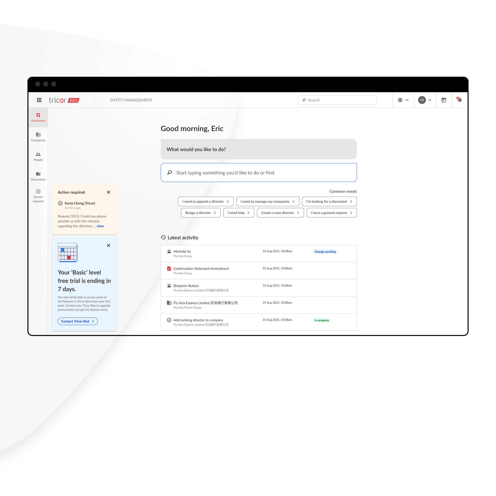 Project: Tricor Portal AI Dashboard